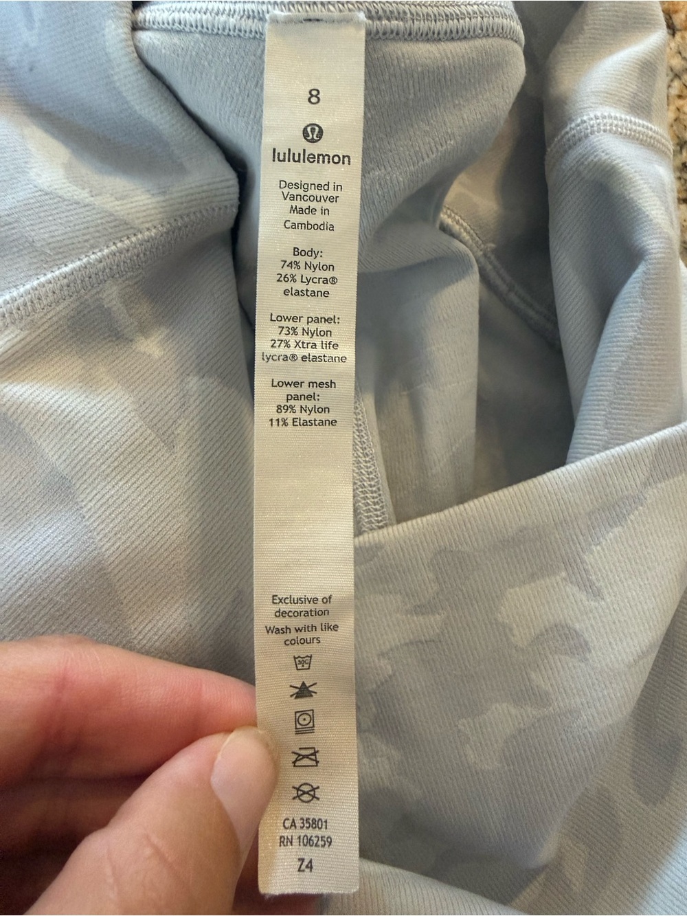 Lululemon Wunder Under High-Rise Crop 23” Scallop Incognito Camo Leggings Size 8 - Picture 6 of 6